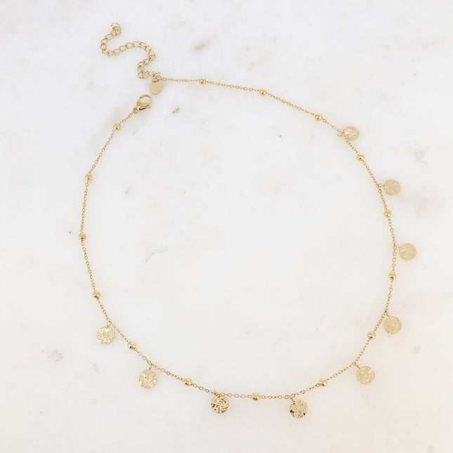 Collier Celestina - pampilles rondes martelées