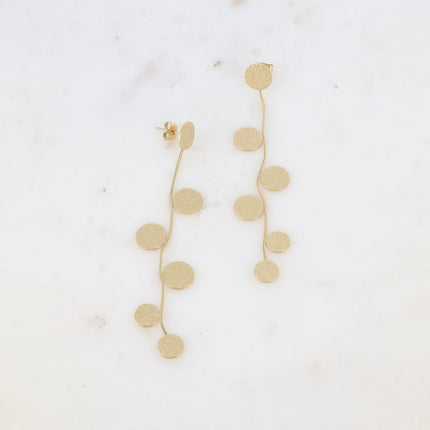 Boucles pendantes Abra - pastilles rondes effet pailletées