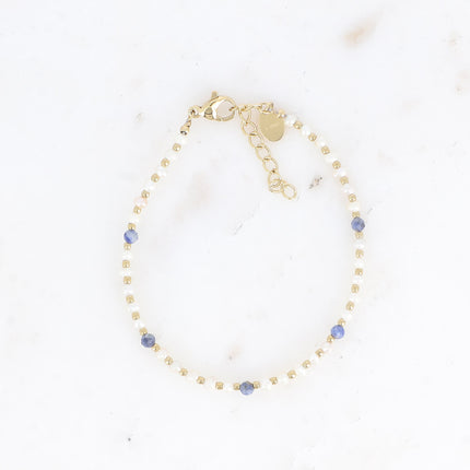 Bracelet Adella - perles d'eau douce et pierres naturelles