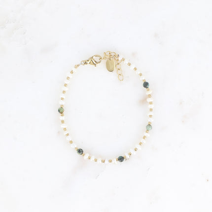 Bracelet Adella - perles d'eau douce et pierres naturelles