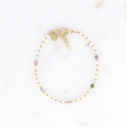 Bracelet Adella - perles d'eau douce et pierres naturelles