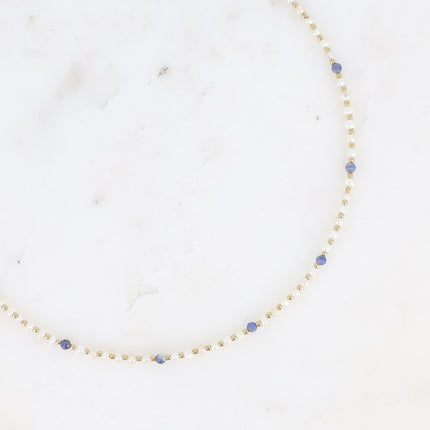 Collier Adella - perles d'eau douce et pierres naturelles