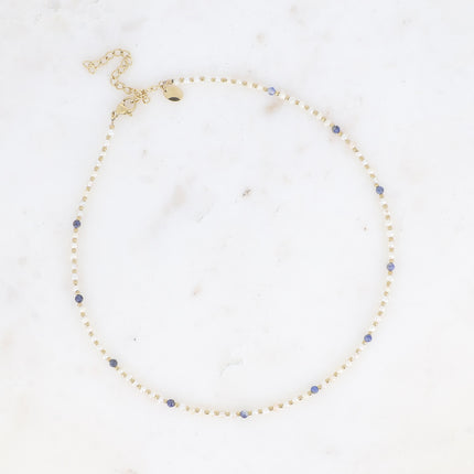 Collier Adella - perles d'eau douce et pierres naturelles