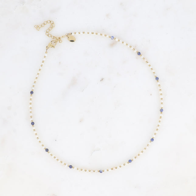 Collier Adella - perles d'eau douce et pierres naturelles