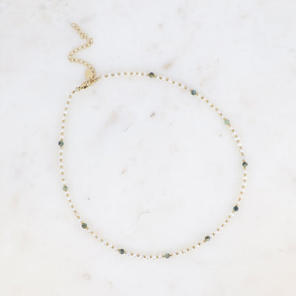 Collier Adella - perles d'eau douce et pierres naturelles