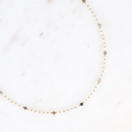 Collier Adella - perles d'eau douce et pierres naturelles