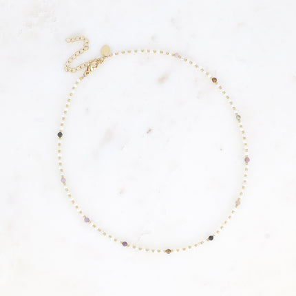 Collier Adella - perles d'eau douce et pierres naturelles