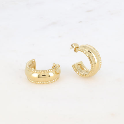 Creole earrings - smooth and 2 twisted lines