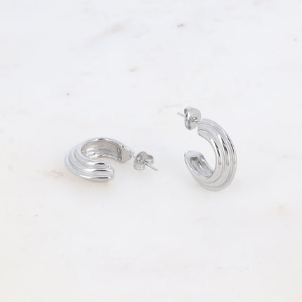 Creole earrings - 4 grooves