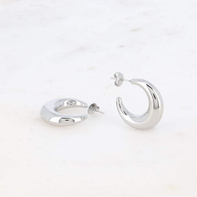 Creole earrings - crescent moon 25mm