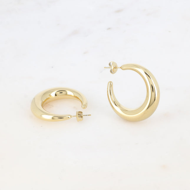 Creole earrings - crescent moon 31mm