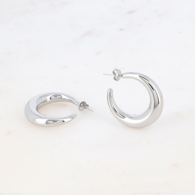 Creole earrings - crescent moon 31mm
