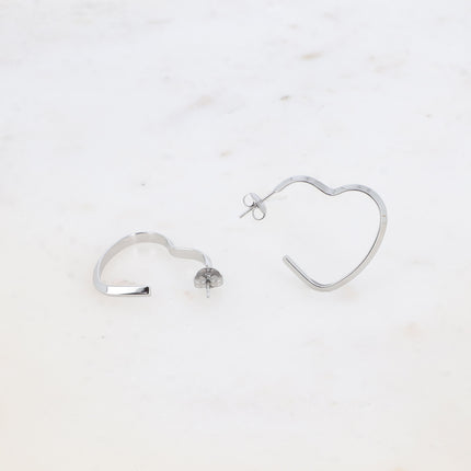 Creole earrings - heart 26mm