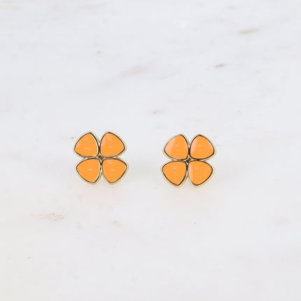 Boucles puces - trèfles à 4 feuilles émaillées