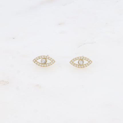 Boucles puces Oulila - oeil serti d'oxydes de zirconium