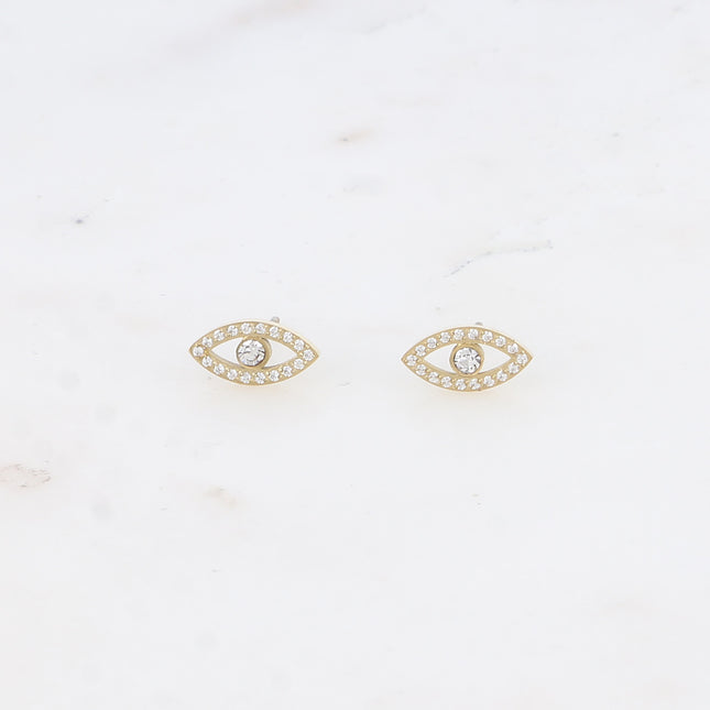 Oulila stud earrings - eye set with zirconium oxides