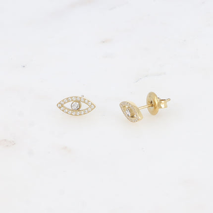 Boucles puces Oulila - oeil serti d'oxydes de zirconium
