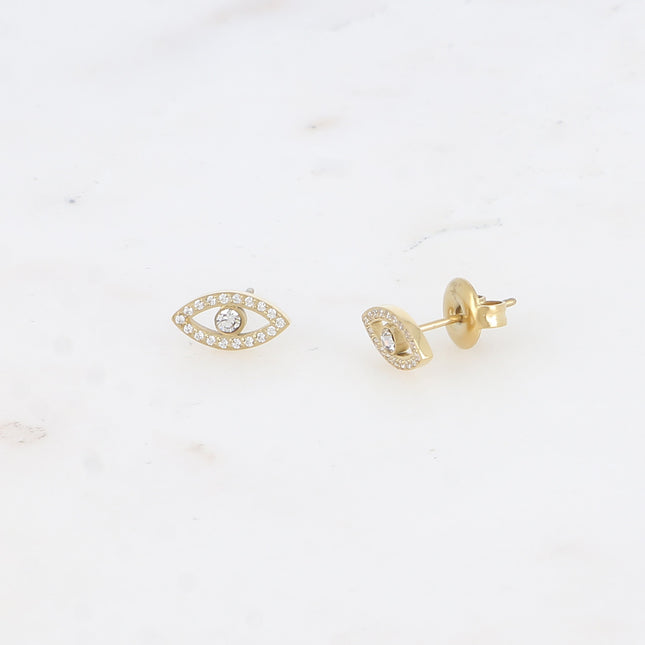 Oulila stud earrings - eye set with zirconium oxides