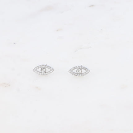 Boucles puces Oulila - oeil serti d'oxydes de zirconium