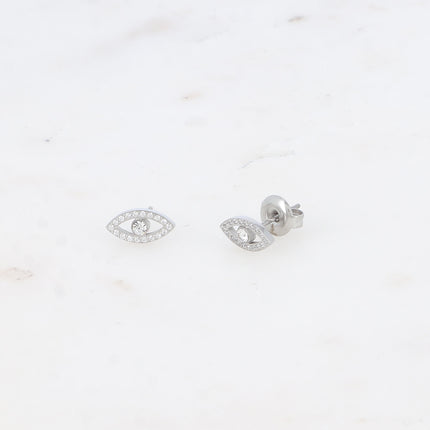 Boucles puces Oulila - oeil serti d'oxydes de zirconium