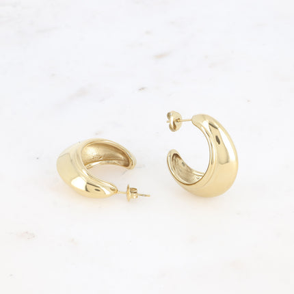 Hoop earrings - domed ring 32mm