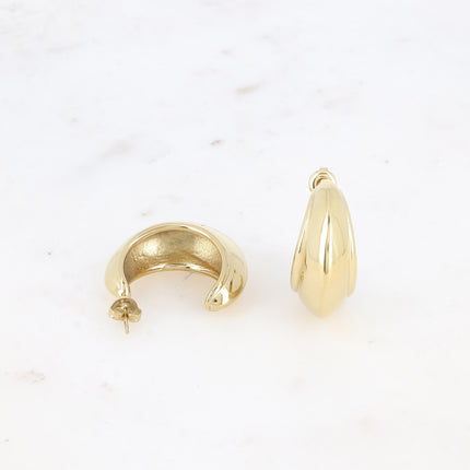 Hoop earrings - domed ring 32mm