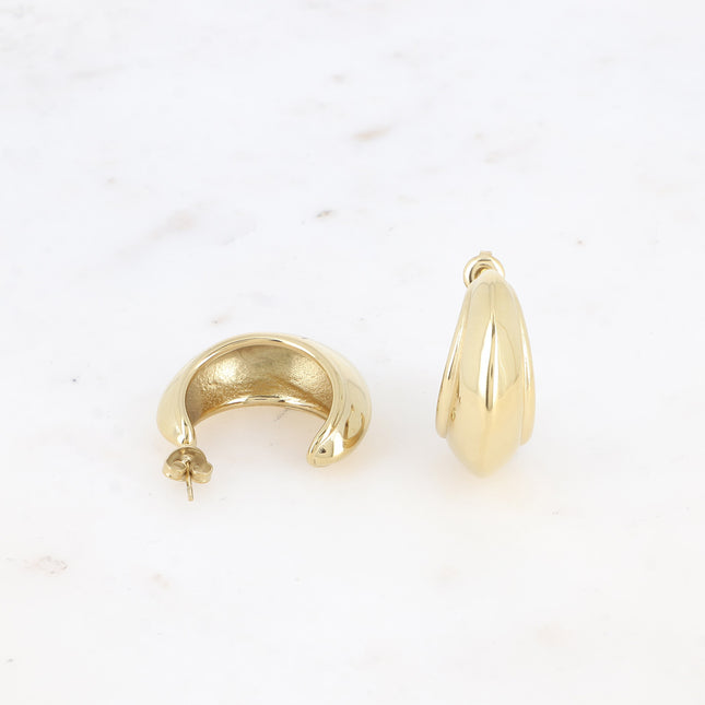 Hoop earrings - domed ring 32mm