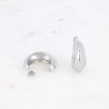 Hoop earrings - domed ring 32mm
