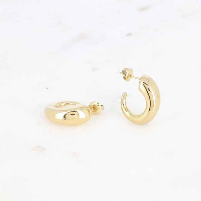 Creole earrings - slightly curved shape