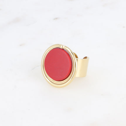 Bague large - pierre naturelle ronde