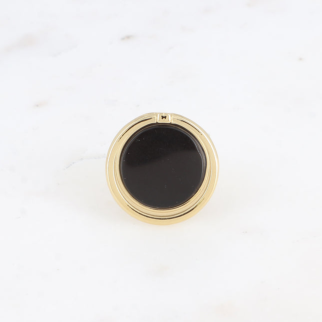 Wide ring - round natural stone