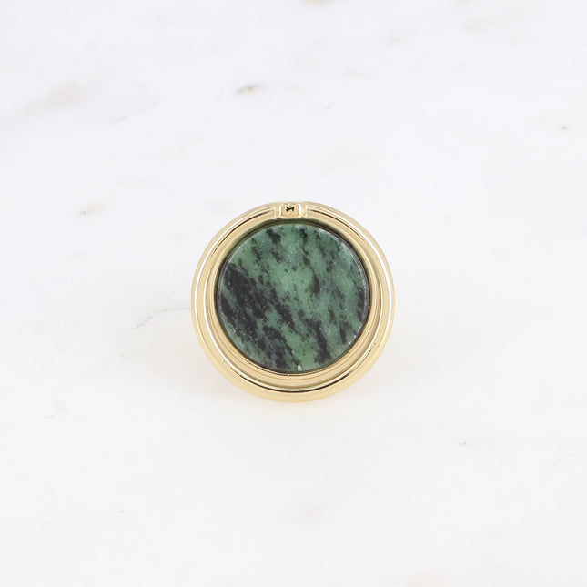 Bague large - pierre naturelle ronde