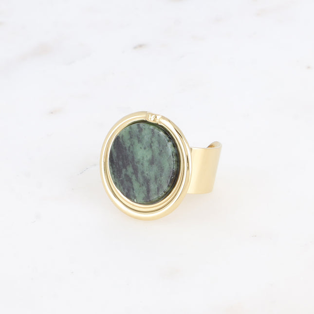 Bague large - pierre naturelle ronde