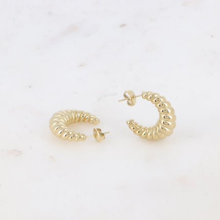 Auréa Creole earrings - twisted crescent moon