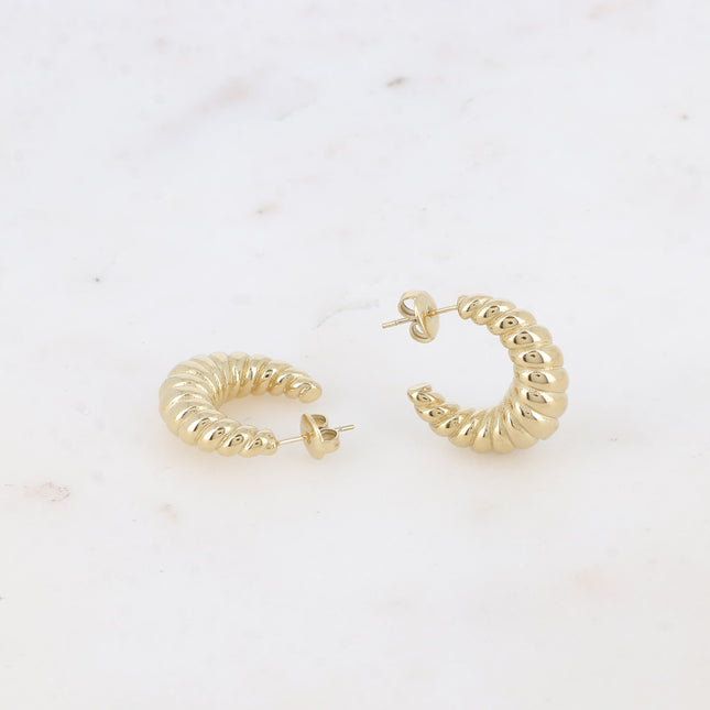 Auréa Creole earrings - twisted crescent moon