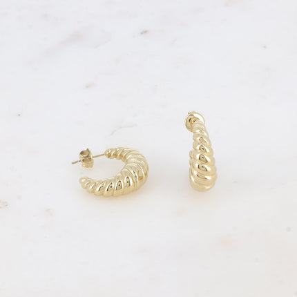 Auréa Creole earrings - twisted crescent moon