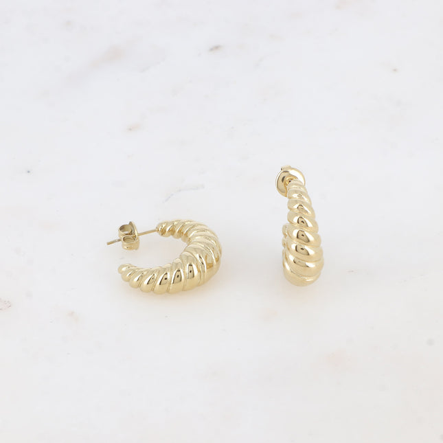 Auréa Creole earrings - twisted crescent moon