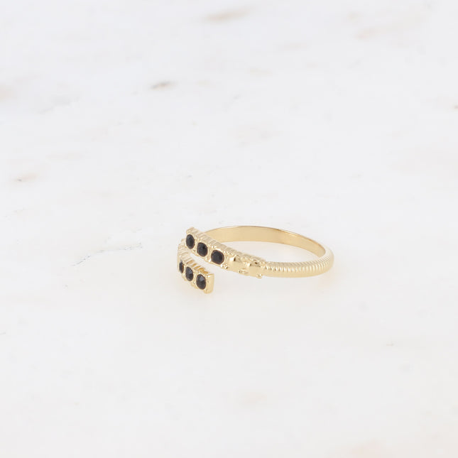 Bague - ouverture à l'avant, avec oxydes de zirconium