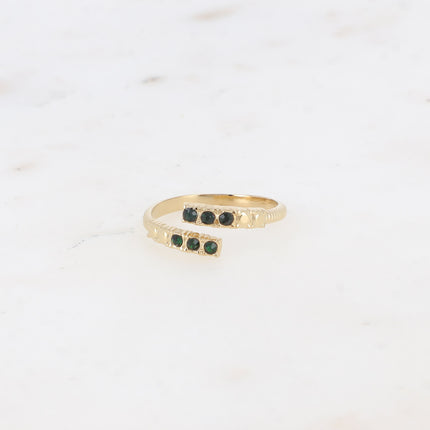 Bague - ouverture à l'avant, avec oxydes de zirconium