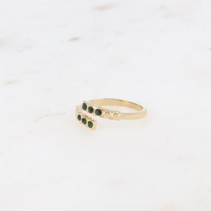 Bague - ouverture à l'avant, avec oxydes de zirconium