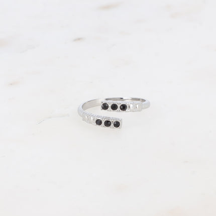 Bague - ouverture à l'avant, avec oxydes de zirconium