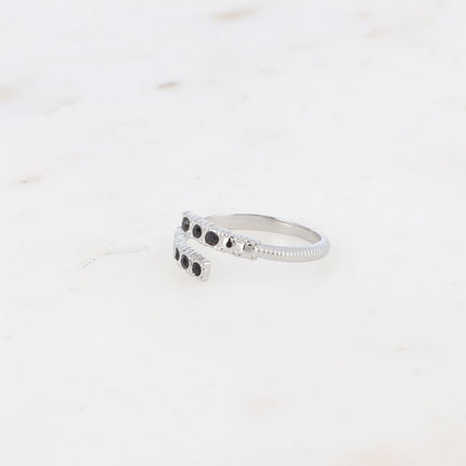 Bague - ouverture à l'avant, avec oxydes de zirconium