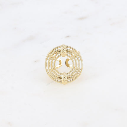 Bague - 4 anneaux ronds et barres martelées