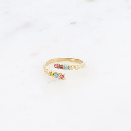 Bague - ouverture à l'avant, avec oxydes de zirconium