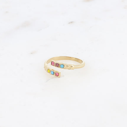 Bague - ouverture à l'avant, avec oxydes de zirconium