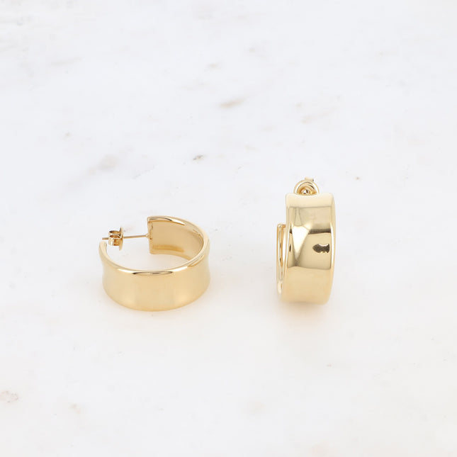 Hoop earrings - wide and curved, 25mm