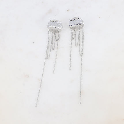 Boucles pendantes Helia - pièce ronde et chaînes pendantes