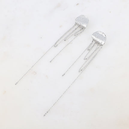 Boucles pendantes Helia - pièce ronde et chaînes pendantes