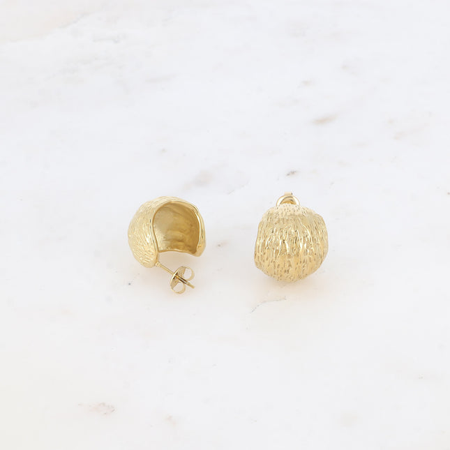 Inaya Creoles - Wide Textured Ring