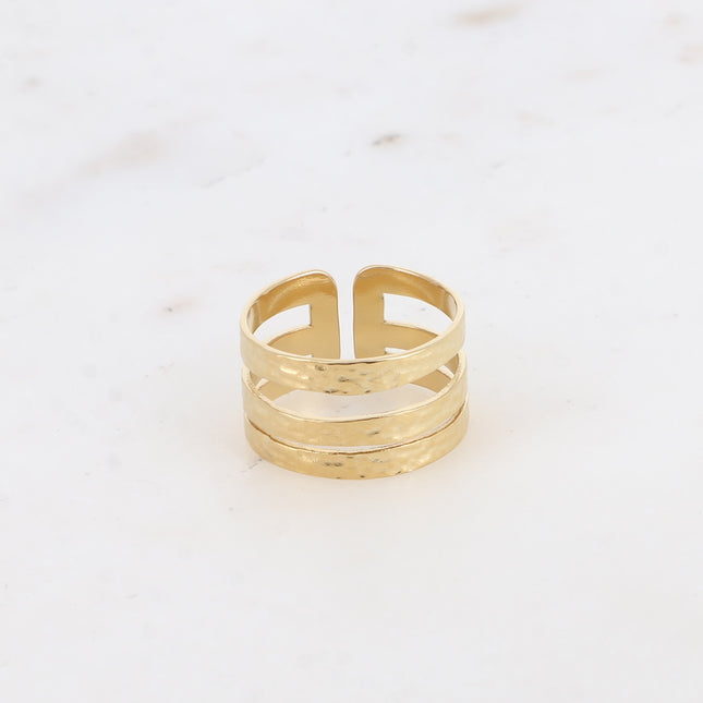 Bague - 3 rangs, martelé